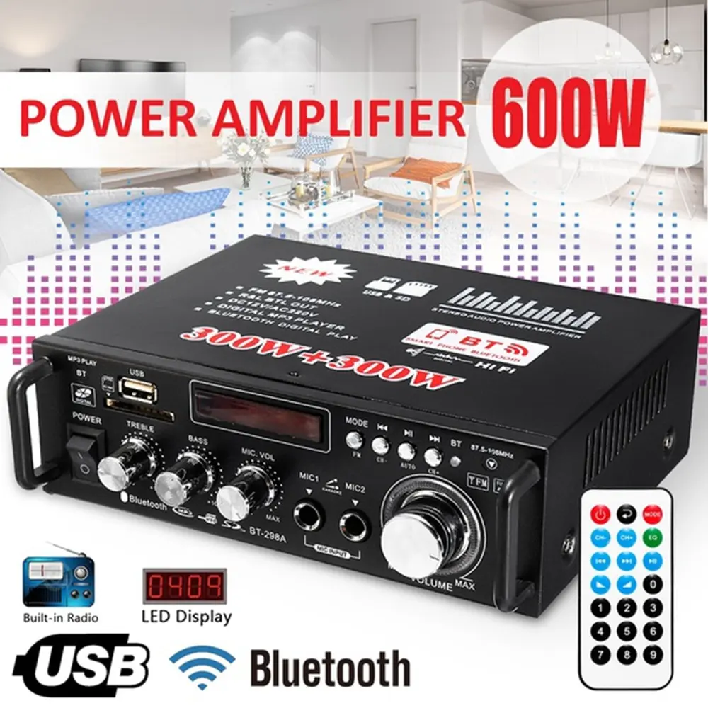 COD Amplifier Ampli Mini Mixer Bluetooth Karaoke taffware EQ Audio 600W ...