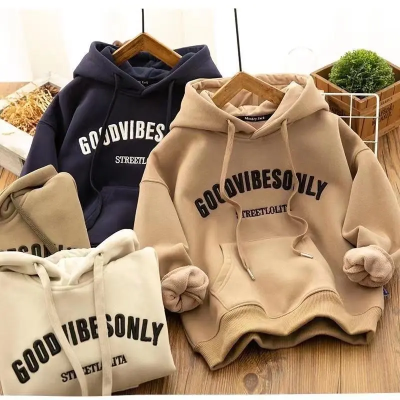Hoodie Letter Printing Sweater Loose Hoodie Korean Edition Simple Men's and Women's Long Sleeve Top Sportswear