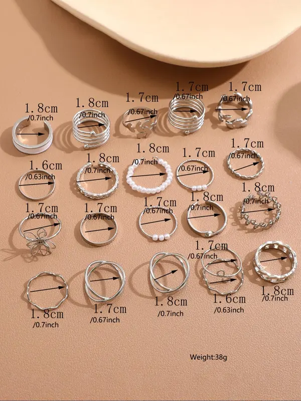 Fashion Elegant Geometric Stacking Ring, Hollow Out & Flower & Criss Cross & Heart Design Ring, Exquisite Jewelry for Women for Gift, with Box 2