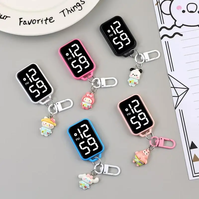MINI LED Digital Display Keychain Pocket Watch - Square Mini Electronic ...