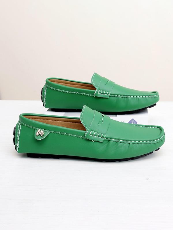 Men's Business Style Solid Color Slip-on Loafer Shoes, Fashionable Comfortable Flat Shoes for Daily Wear, Lightweight Breathable Shoes for All Seasons 6