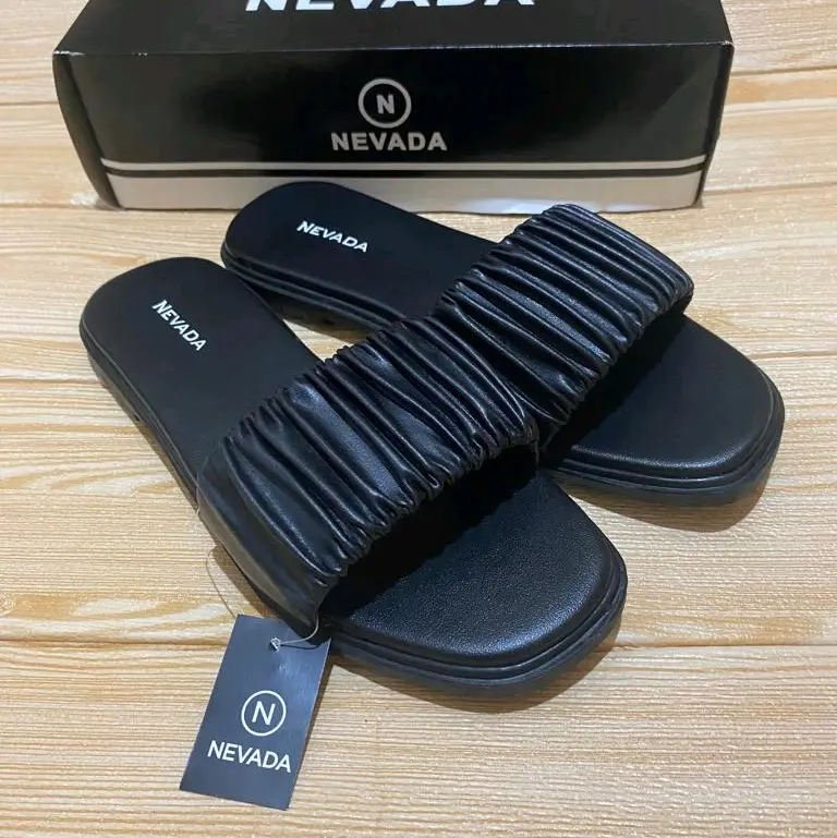 Sandal Wanita NVD Slop Kerut Kekinian Terbaru Terlaris