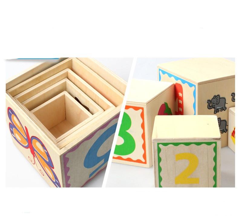 Đồ chơi gỗ S-kids, Hộp xếp chồng thả hình khối 3