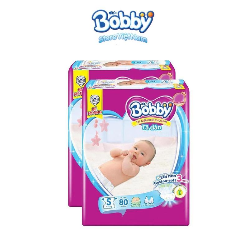 [COMBO 2 bịch S80] Bobby Tã dán lõi nén cotton-soft S80 - 3mm Cho Bé