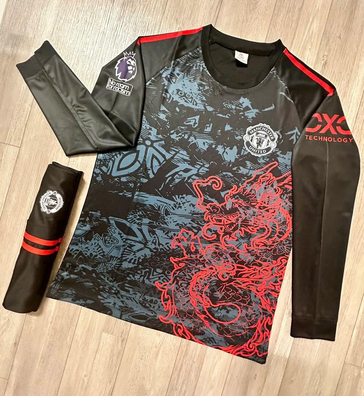 [DÀI TAY] Quần Áo Bóng Đá CLB M...U ĐEN RỒNG Dài Tay 2024 - Mùa Giải 2023 - Vải Thun Lạnh Cao Cấp - Nam áo  liver