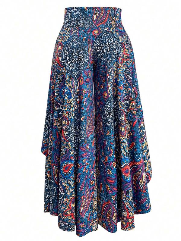 【Plus Size】 Floral Print Pants, Boho Casual Comfy Trousers for Daily Wear, Women's Bottoms for All Seasons, Clothing 5