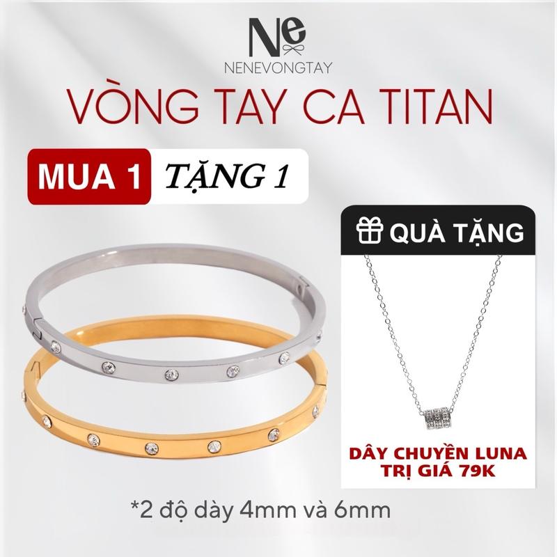 [TẶNG DÂY CHUYỀN LUNA]Vòng Tay Elip Ca Nene titan ko đen ko rỉ xinh đẹp có khắc tên - vòng dày 4mm có hai màu Phụ Kiện