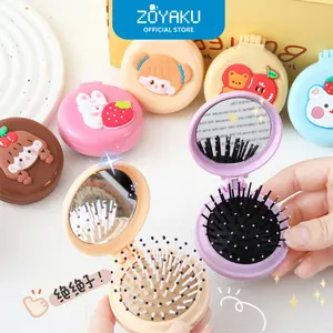 Cermin Kaca & Sisir Lipat Pocket Portable Travel Kartun Lucu STY7032