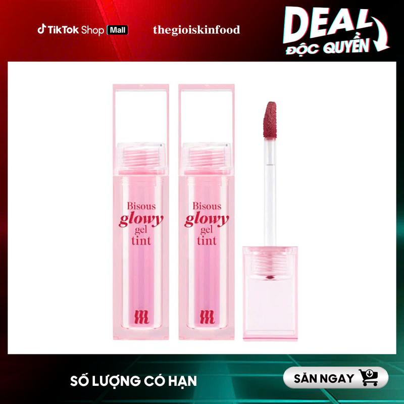 Combo 2 Son Bóng Pha Lê Merzy Bisous Glowy Gel Tint 4g Trang Điểm Cosmetic Mỹ Phẩm