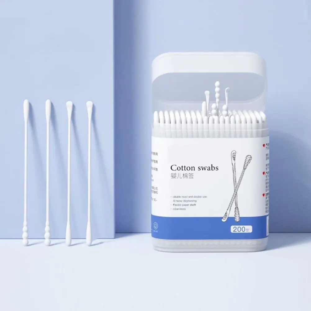 Cotton Swab Korek Kuping Double Headed Baby Ear Boogers 200 PCS - INU129