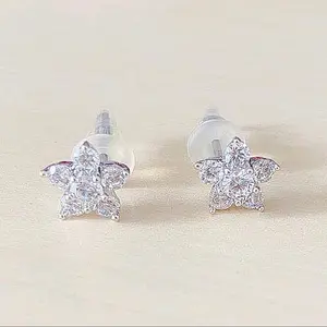 Anting Wanita Kembang Lima Zirconia Silver