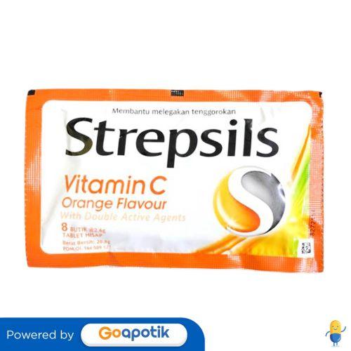 Gambar STREPSILS VITAMIN C ORANGE FLAVOUR SACHET 8 BUTIR dari Apotek Nurani by GoApotik Kota Tegal Tokopedia