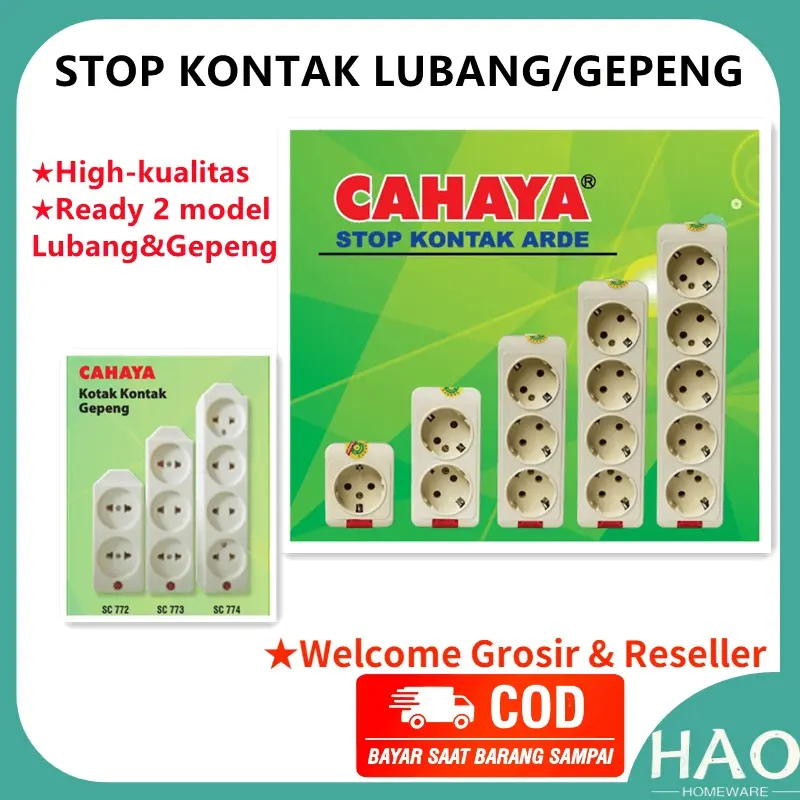 [HAO] STOP KONTAK LUBANG/SOCKET GEPENG/SOCKET CAHAYA SNI 2