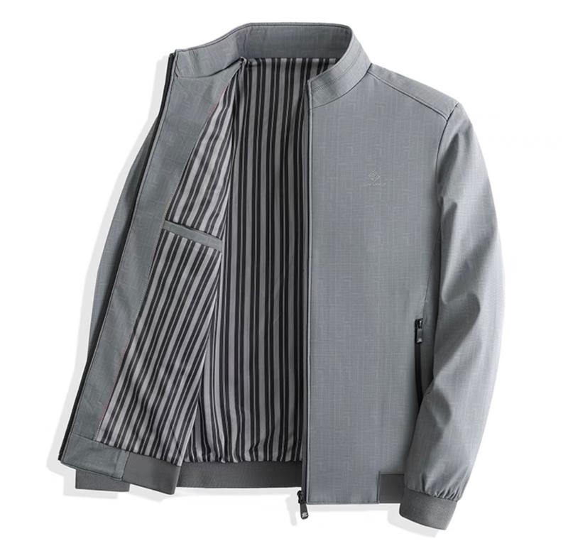 Áo khoác gió trung niên siêu mềm mịn không nhăn tặng bố cổ trụ tay bo gấu giữ ấm tốt  AK08  Menswear Nam Xám Jacket áo  khoác aokho  acdunam