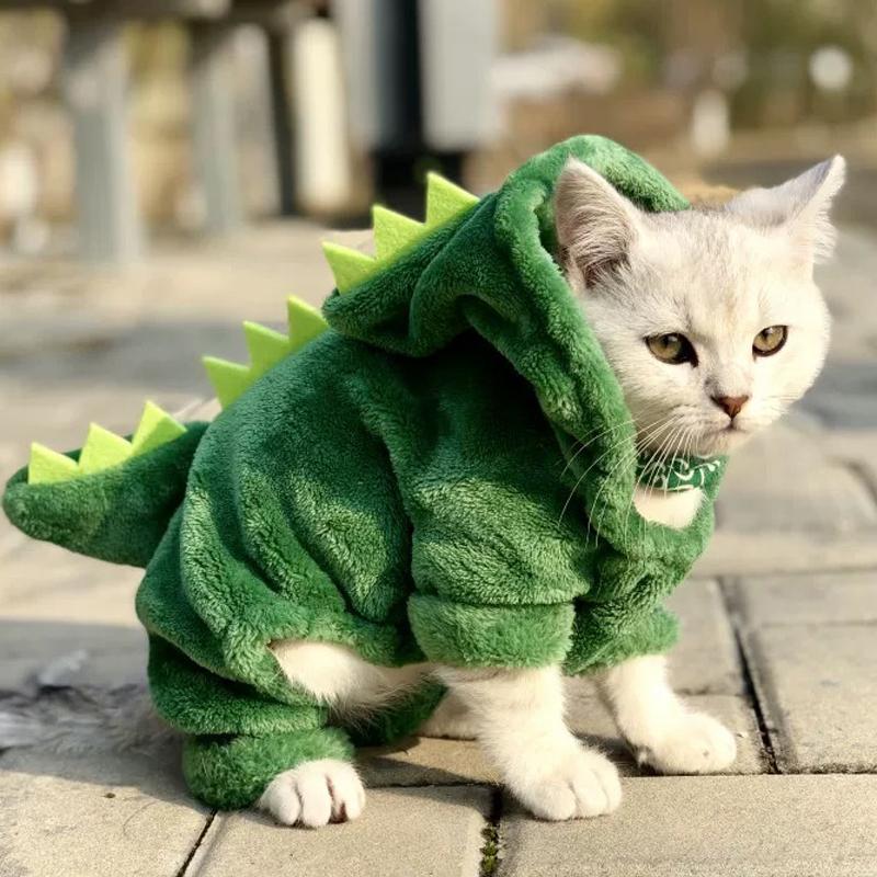 Product Introduction of Pet Dog Clothes Small and Medium-Sized Dogs with Velvet Dinosaur Pet Cat Clothes 24