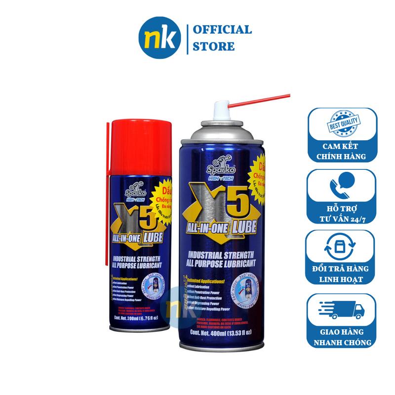 Chai xịt vệ sinh sên, bôi trơn, chống rỉ đa năng X5 400ml