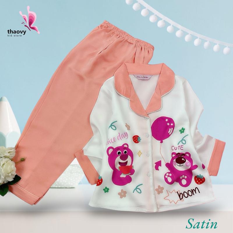 Đồ Ngủ Dài Tay Dành Cho Bé Gái 10-50 Kg- Đồ Bộ Pijama Shopthaovykids 4