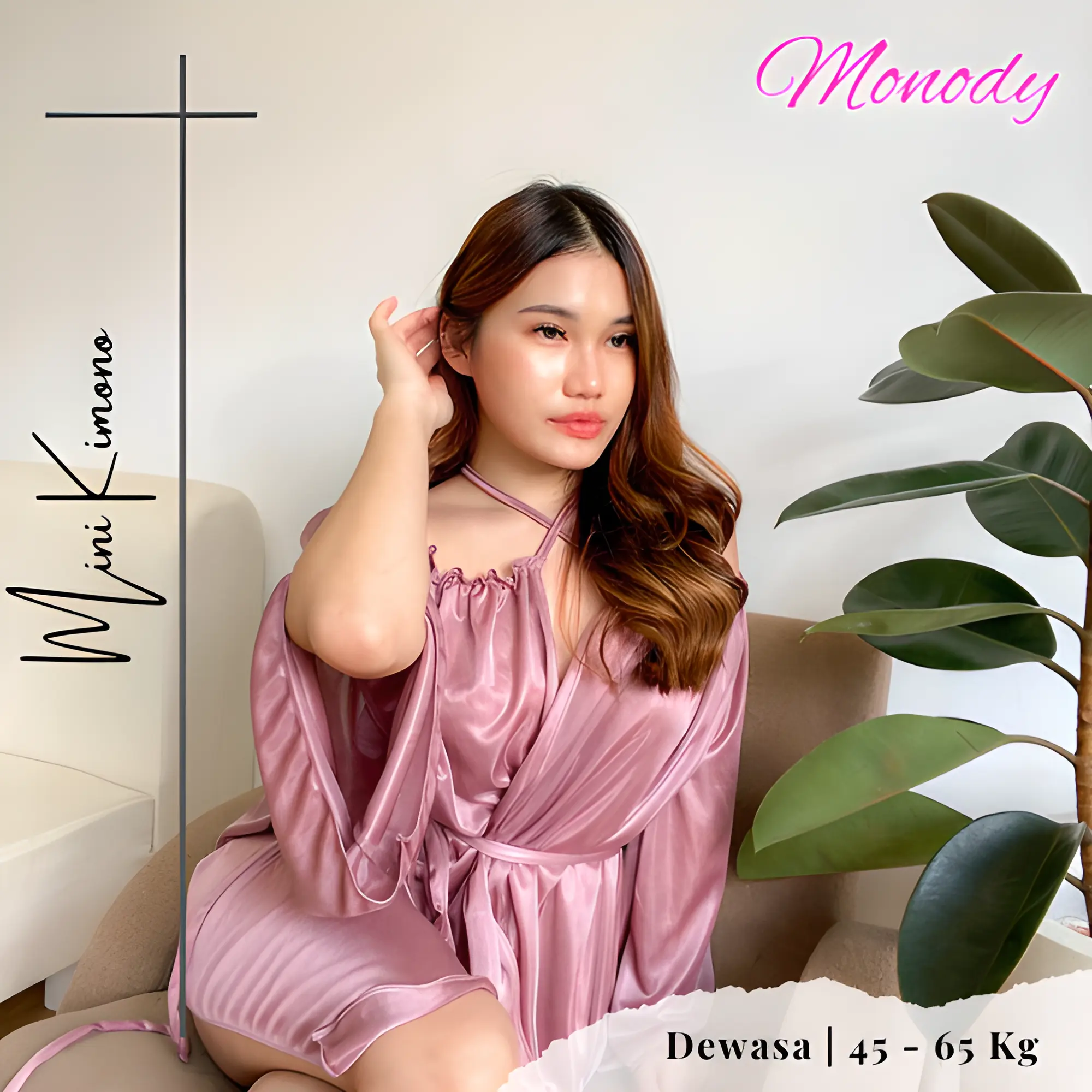 Mini Kimono / Kimono Tidur Wanita / Sexy Look / Mixing Sutra / Monodyshop