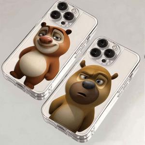 Bear Abstract Compatible with Apple 16 Phone Case 15 14 13 12 Pro Max Shockproof XR 11 Full Coverage Transparent 8P