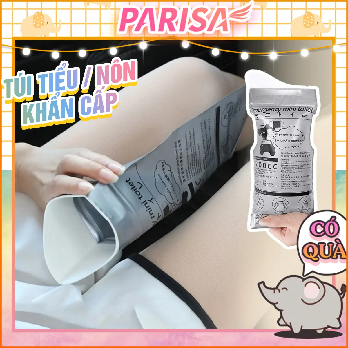 Túi Đi Vệ Sinh Và Nôn Ói Khẩn Cấp Nam Nữ 700ml Tiện Lợi 2489 - PARISA