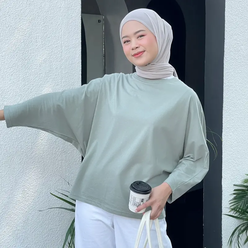 Outerres - AILEE BATWING TOP | Atasan Blouse Kaos Batwing Wanita Polos 6