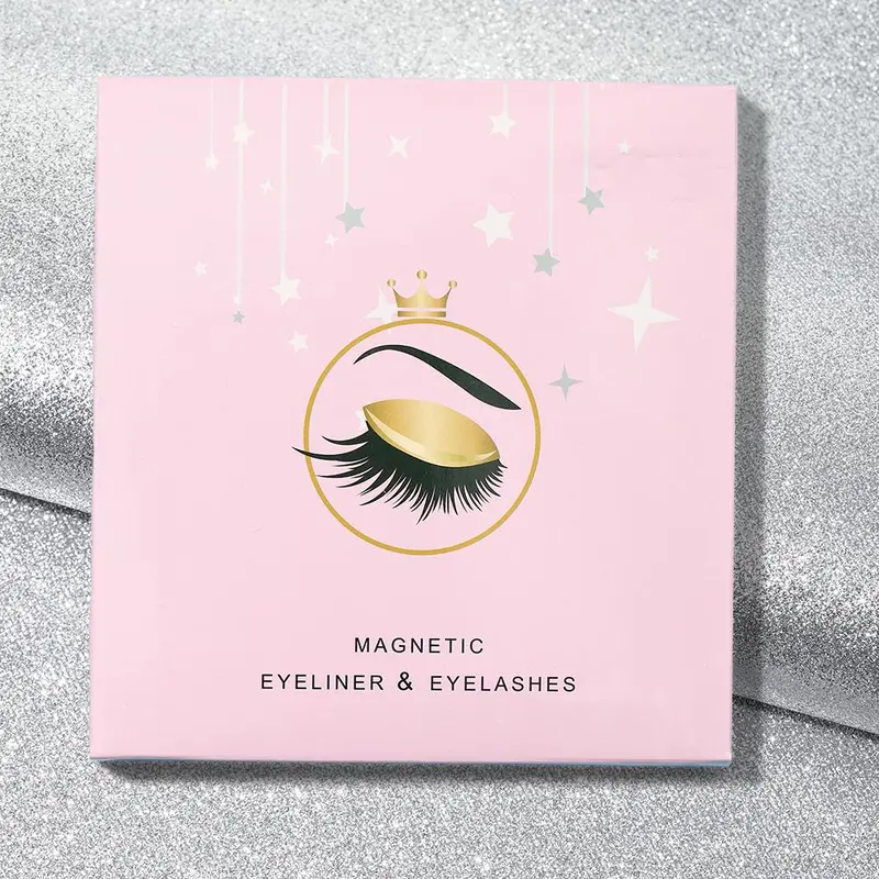 Eyelashes with Magnetic Eyeliner Kit, Professional Eye Makeup Products Including 5 Pairs Faux Cluster Eyelashes & 2 Magnetic Eyeliner & 1 Eyelash Tweezers, DIY 3