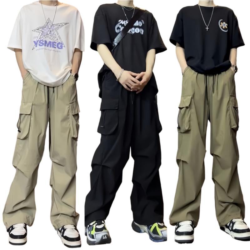 Quần Túi Hộp Chất KAKI Có Dây Rút GẤU Unisex mặt vải đanh độ bền cao hàng phẩm Quần Ống Rộng Phong Cách Hiphop Đường Phố Nam Menswear Pants