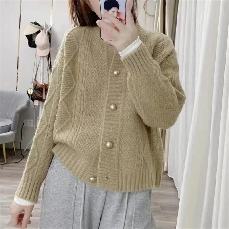 Áo Len Cardigan Dệt Kim, Phong Cách Rộng Rãi Và Lười Biếng, Áo Khoác Nữ, Phong Cách Mùa Xuân, Màu Trắng, Áo Phong Cách Phương Tây Dễ Phối Đồ Hàng Mới Về, Phổ Biến 2