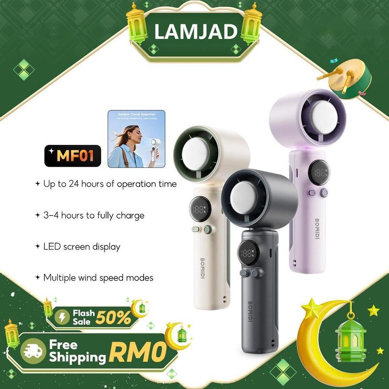 Quạt cầm tay mini sạc điện 6000mAh điện lạnh quạt phản lực cầm tay 100 tốc độ gió màn hình LED