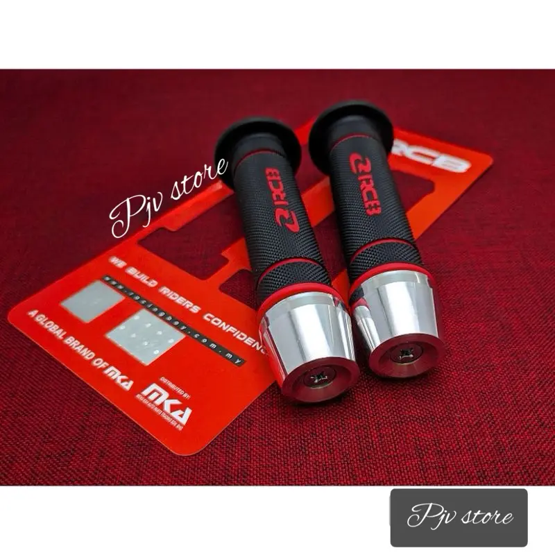 HAND GRIP SARUNG GAS RCB HG55 ORIGINAL + JALU STANG CHROME MODEL PCX UNIVERSAL HANDGRIP HANDFAT RCB JALU CROME RACING BOY (BISA COD)