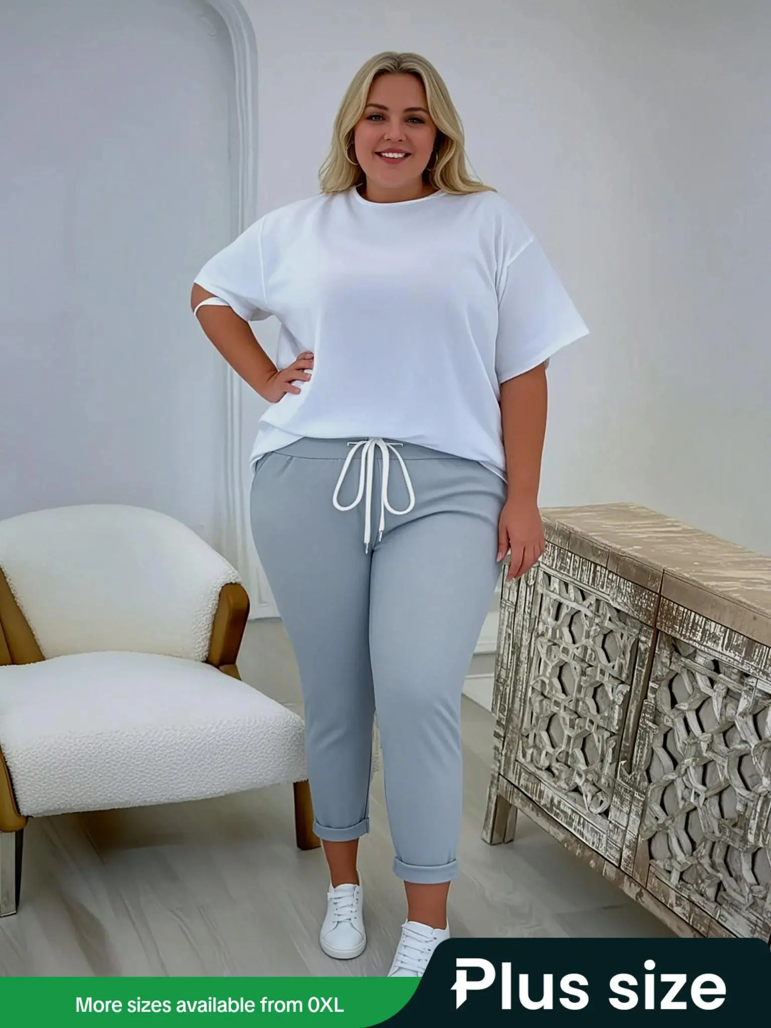 【Plus Size】 Solid Color Pants, Casual Comfy Trousers for Daily Wear, Women's Bottoms for All Seasons