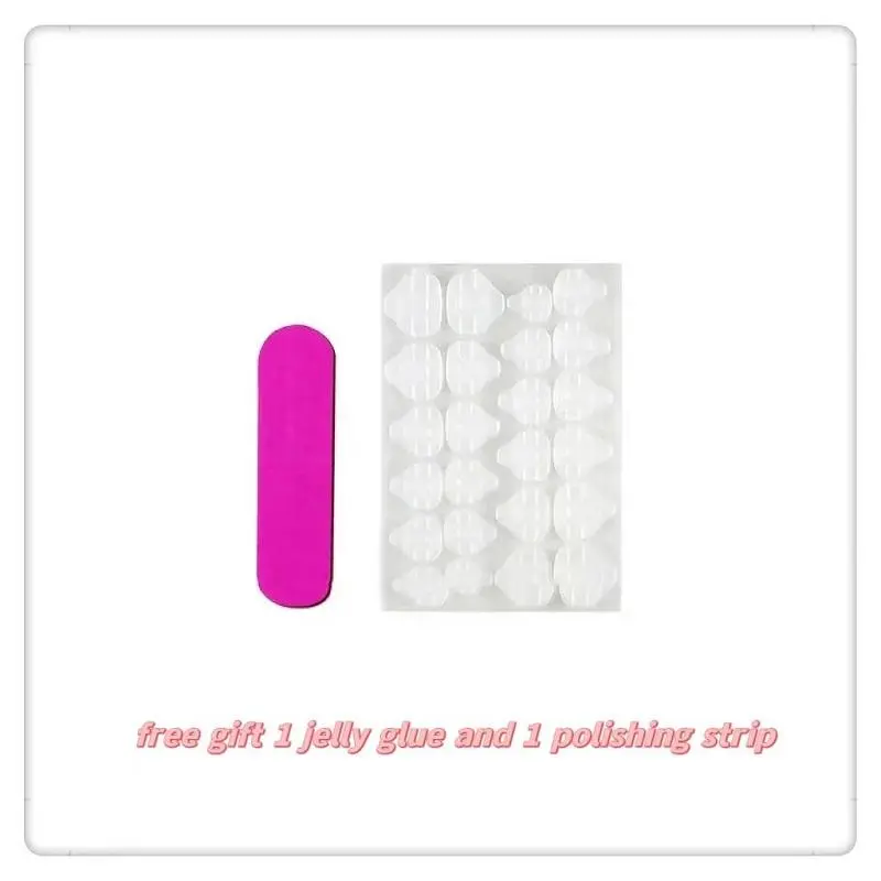 Glitter Press on Fake Nail for Women & Girls Nail Art, 24pcs/set Rhinestone Decor Fashion Press on Nails & 1 Sheet Tape & 1pc Nail File, Elegant Stick on Nails Kit for Women's Gift 6