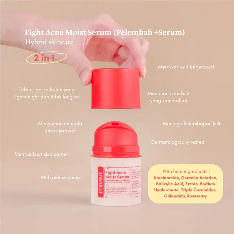 [NEW PACKAGING] Forebie Fight Acne Moist Serum Jerawat Moisturizer Acne Forebie 35ml 0