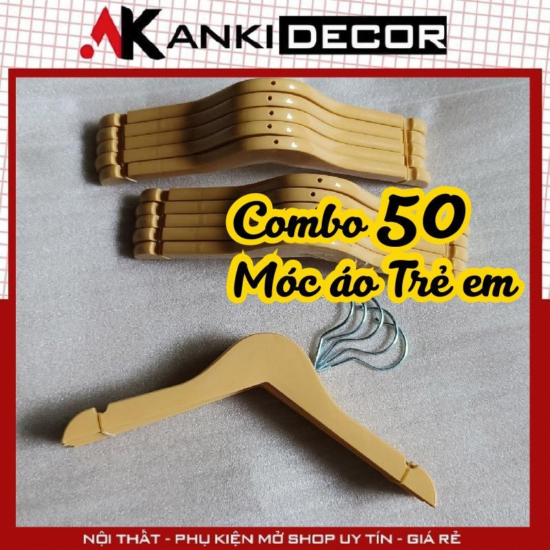 combo 50 móc nhựa giả gỗ trẻ em 50 kẹp quần nhựa giả gỗ trẻ em - Anki decor