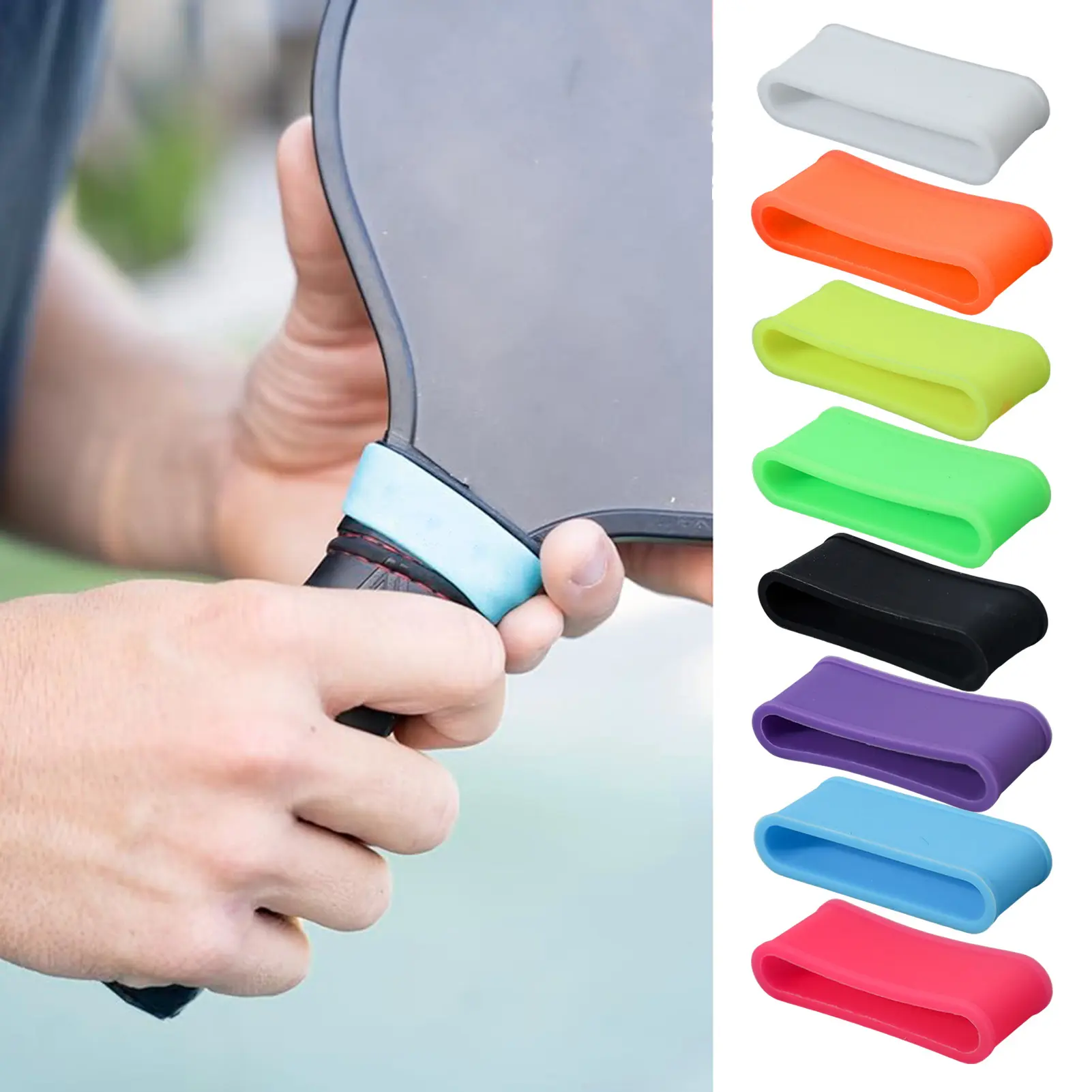 Băng Quấn Tay Cầm Mái Chèo Pickleball, 2 Chiếc, Tay Cầm Quay Overgrip Đàn Hồi, Chất Liệu Silicon, Vòng Chống Trượt, Thích Hợp Cho Vợt Bóng Bàn Cầu Lông, Phụ Kiện Pickleball