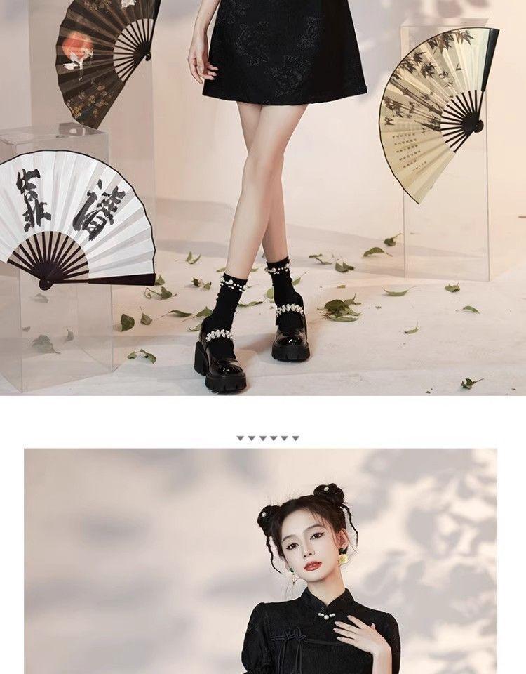Product Introduction of Black Cheongsam New Summer Improvement Young New Chinese Style Small Girl Dress Lace Short Casual Womenswear 8