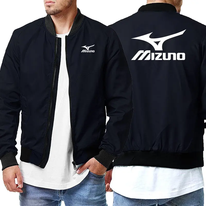 mizuno Men's Jacket Flight School Team Zipper Baseball Jacket Trendy Breathable Sun Protection Outdoor Sports Leisure All-match