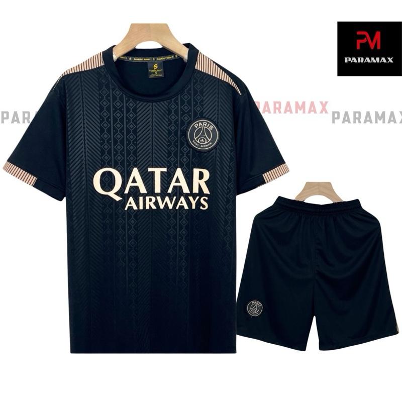 Bộ quần áo bóng đá PSG ĐEN vải THUN LẠNH cao cấp TOP SPORT