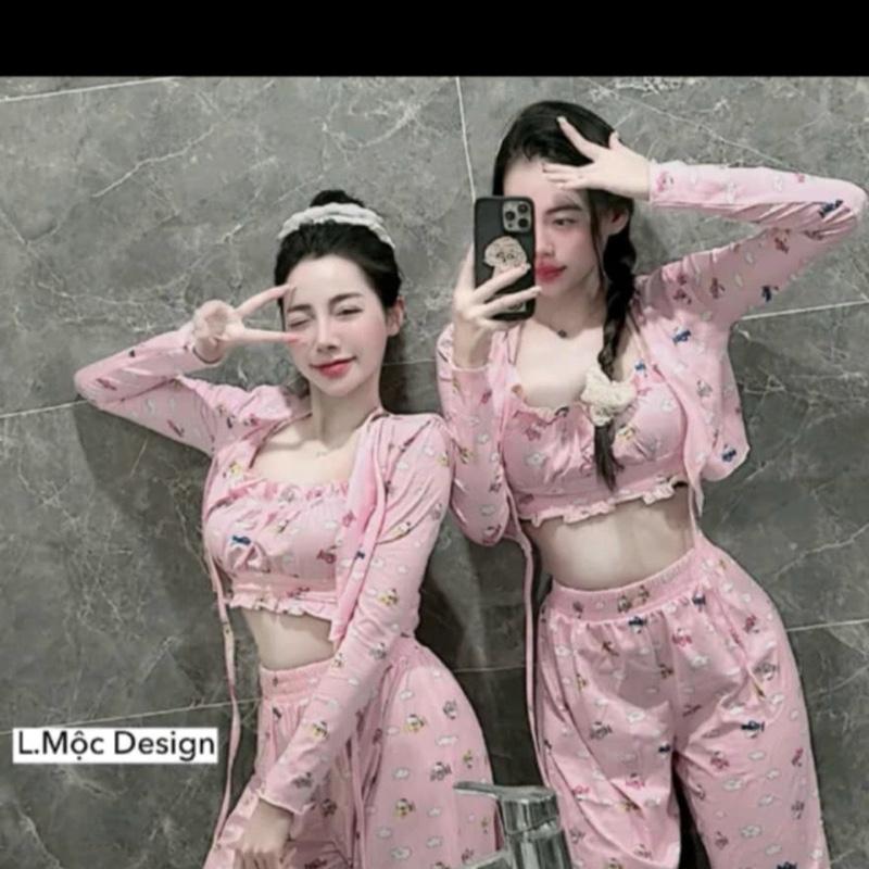 Bộ mặc nhà tăm tàu dễ thương 0