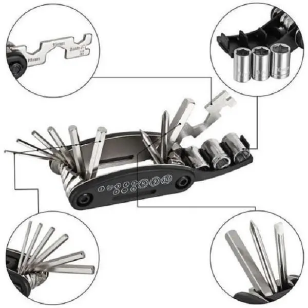PROMO Kunci Alat Multi Tool Sepeda 16 in 1 set mini kit portable lipat L GRATIS ONGKIR Seluruh INDONESIA