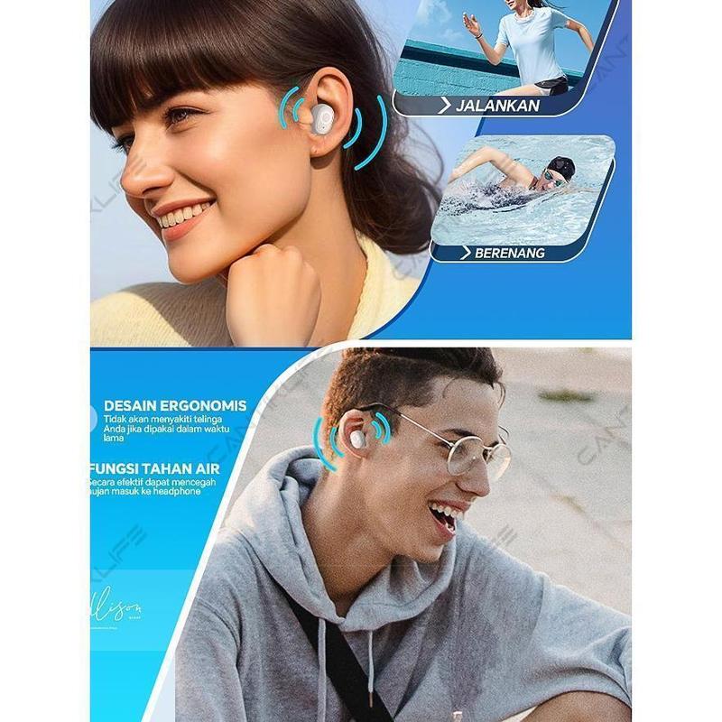 【Speicial 10% Discount 50K Voucher】TWS S9 Earphone Bluetooth Nirkabel Casing Transparan Tampilan LED Bluetooth 5.3 Pengurangan Kebisingan In-Ear Suara Stereo HIFI 360 Earphone untuk Game/Musik dan Olahraga Pengisian 10 Menit 4
