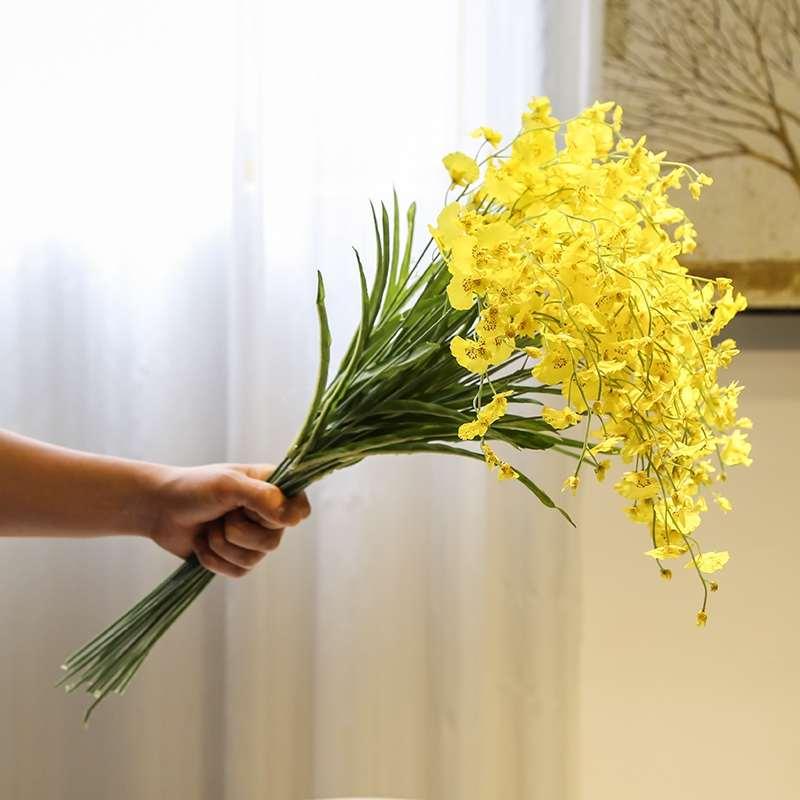 (Hoa lụa) Combo 10 cành lan vũ nữ trang trí Decor Phòng Decor Decor Bàn Trang Trí Nhà