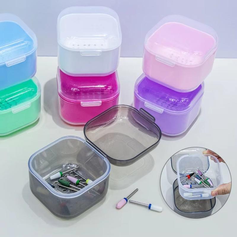 Product Introduction of Portable Plastic Cleaning Box Double-layer Thicken Filter Storage Box Multi-function Disinfection Box Nail Art Drill Bits 10