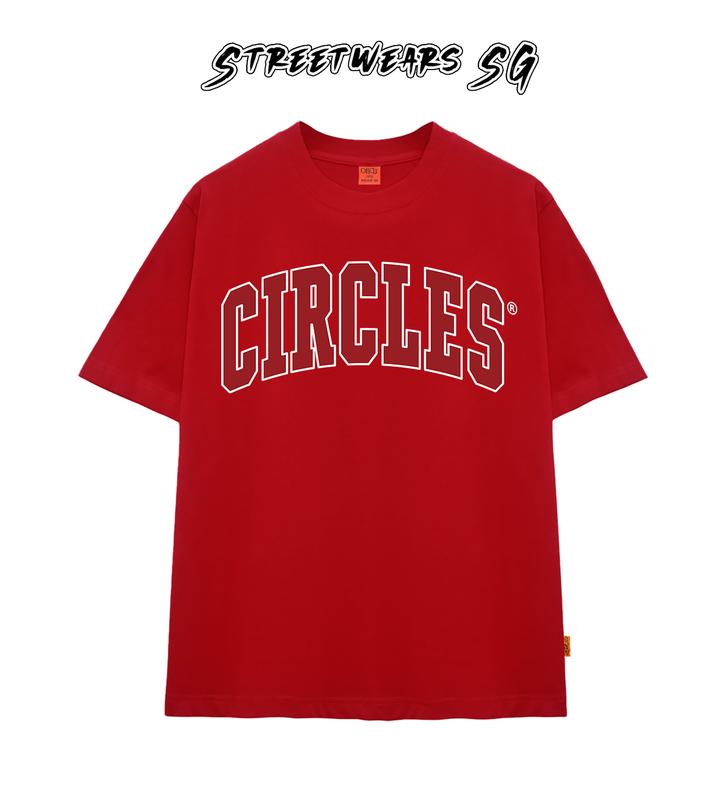 Áo thun cổ tròn CIRCLE Đỏ Cong Cao cấp nam nữ form rộng - Streetwears SG Menswear Cotton 1