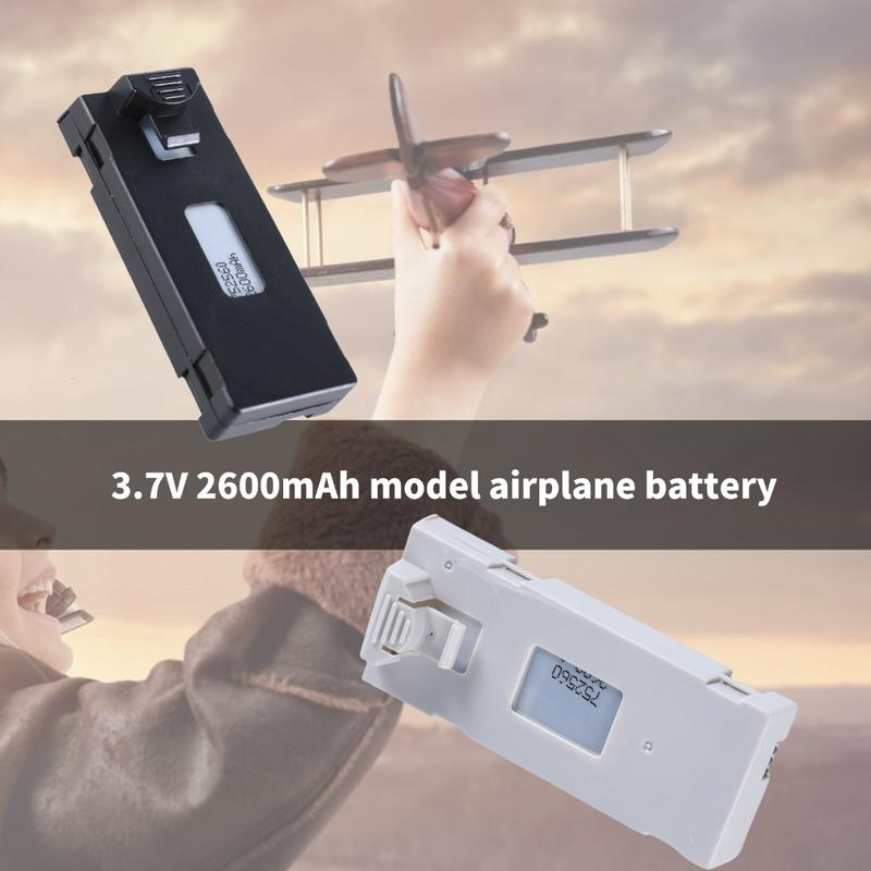 แบตเตอรี่ลิเธียมแบบชาร์จไฟได้ FENG 3.7V 2600mAh เหมาะสำหรับรุ่น E88/E88PRO/P1/E525 เครื่องบินควบคุมระยะไกล แหล่งจ่ายไฟ 6