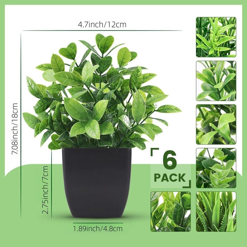 Artificial Potted Plant for Room Decor (6 Counts), Faux Potted Plant, Simulated Decorative Plant Ornaments, Decorative Plant for Home & Office Decor, Home Decor Products 1