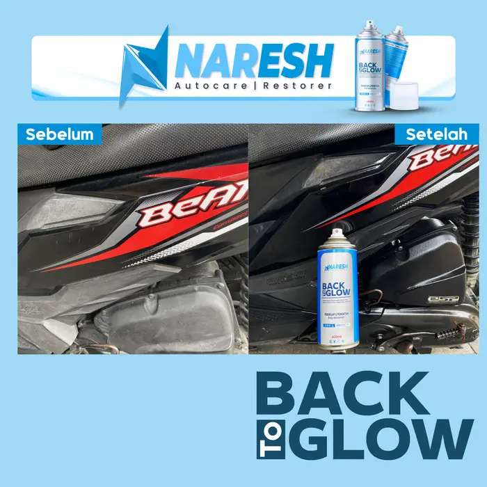 NARESH Restorer Pengkilap & Penghitam Body Motor dan Mobil Premium 400ml - Melindungi dan Mengkilapkan Body Motor Sehingga Berkilau Kembali dengan Formula Silicone Premium 4