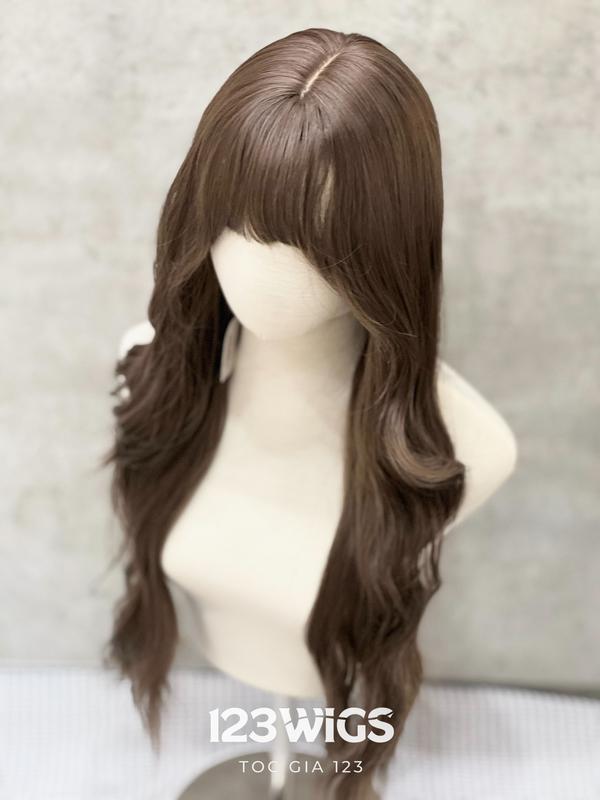 123WIGS - Tóc giả nguyên đầu hush cut xoăn mái thưa dài ngang lưng S1006 6