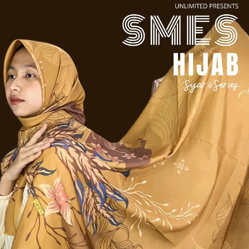HIJAB SEGI EMPAT VOAL MOTIF PREMIUM SYAR'I EARTH TONE Lembut Muslim Square 3