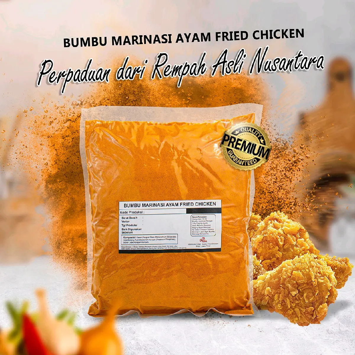 Bumbu Marinasi ayam 1 kg fried chicken marinade ayam krispi Instan Penyedap
